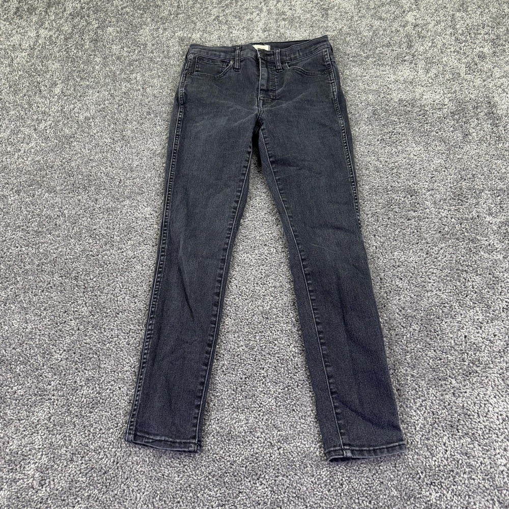 Madewell Jeans Womens 27 Gray High Rise Skinny Stretch Charcoal Wash Denim